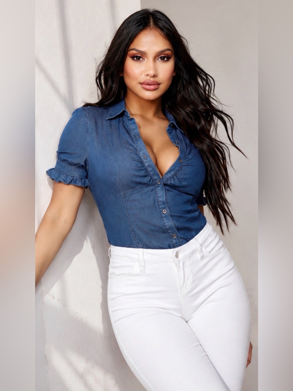 Great Soft Chambray Top - Picture 6 of 9